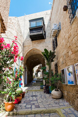 Stone street in Old Jaffa (Tel-Aviv-Yafo, Israel) - 358045402