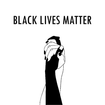 Black lives matter background with hands. Black live matter vector illustration design background