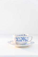 Tea cup on white background
