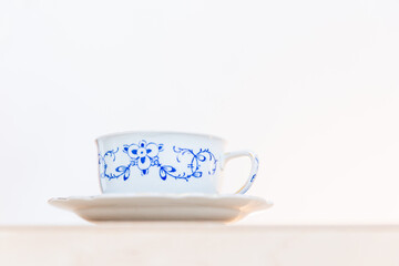 Tea cup on white background