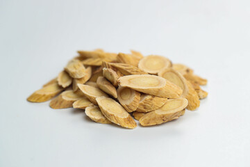 Chinese traditional medicinal herb collection, isolated over white background.