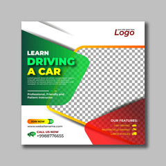 Car Driving School Social Media POst Instagram Banner