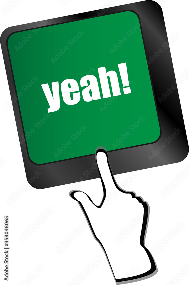 Poster yeah word on computer keyboard key