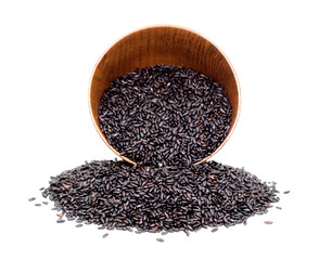 black rice isolated on white