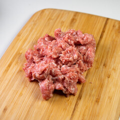 Minced pork meat. Traditional spanish and catalan gastronomy.