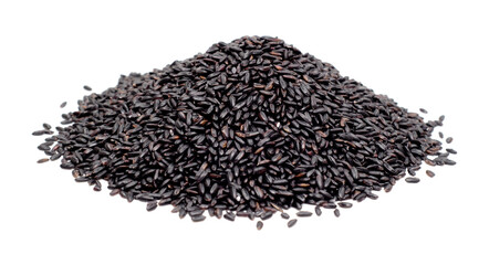 black rice isolated on white