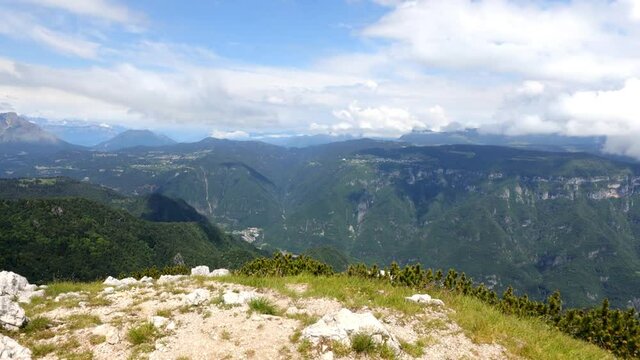 Timelapse of a mountain landscape of the European Alps in Italy

