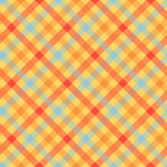 Tartan orange color seamless vector pattern