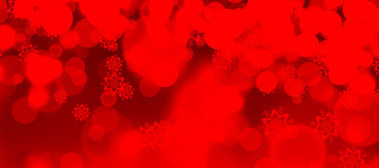 Illustration. Red christmas background with bokeh, website header.