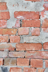 Obsolete bricks wall background. Wall of old building useful as backdrop.
