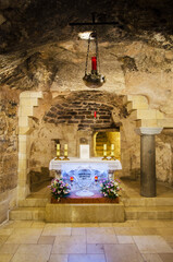 Grotto or lower Church of Annunciation in Nazareth (Galilee, Israel) - 358049433