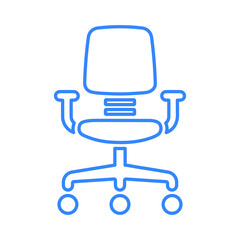 Rolling chair line icon, furniture vector graphics
