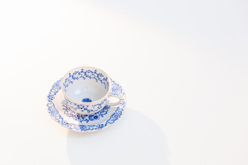 Tea cup on white background