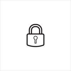 Padlock line icon vector