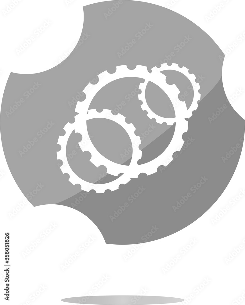 Aufkleber gears icon web button isolated on a white background