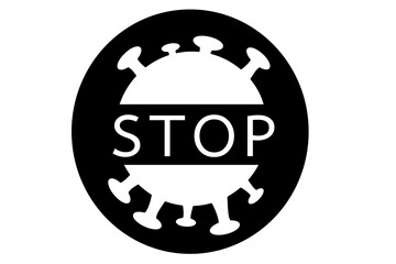 Stop Covid-19 Sign ,Illustration concept coronavirus COVID-19 on white background