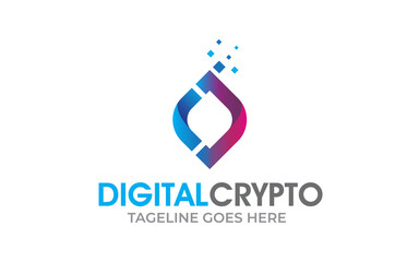 Digital Crypto logo template for your business