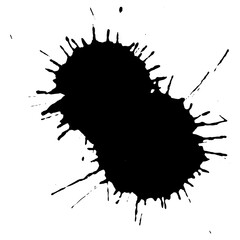 Ink black blot. Abstract stain. Isolate on a white background.
