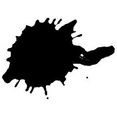 Ink black blot. Abstract stain. Isolate on a white background.