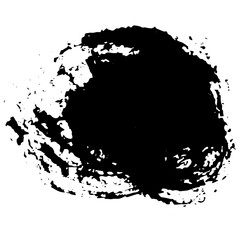 Ink black blot Abstract stain. Isolate on a white background