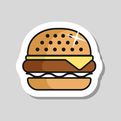 Burger vector icon. Fast food sign
