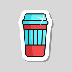 Takeaway paper coffee cup vector icon