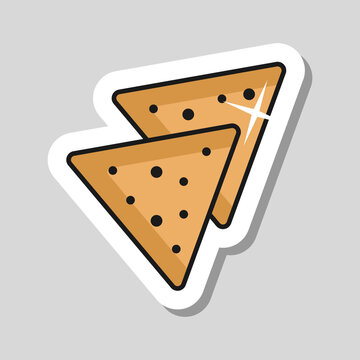 Tortilla Chips Or Nachos Tortillas Vector Icon