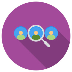 Scrutiny Job Board Concept, Human Resource Management Vector Talent Finding Flat Icon Design 