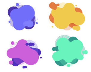 Fluid colorful gradient round shapes. Liquid splash bubble.