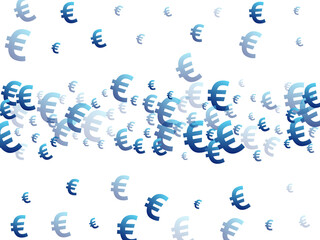 Euro blue symbols flying currency vector 