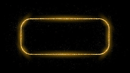 Obraz premium Golden rounded rectangle frame with glitter