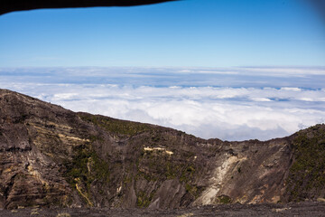 View from Irazu volcano on mountains and clouds - Costa Rica