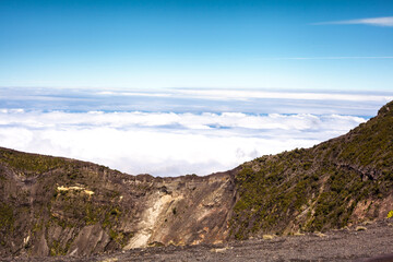 View from Irazu volcano on mountains and clouds - Costa Rica