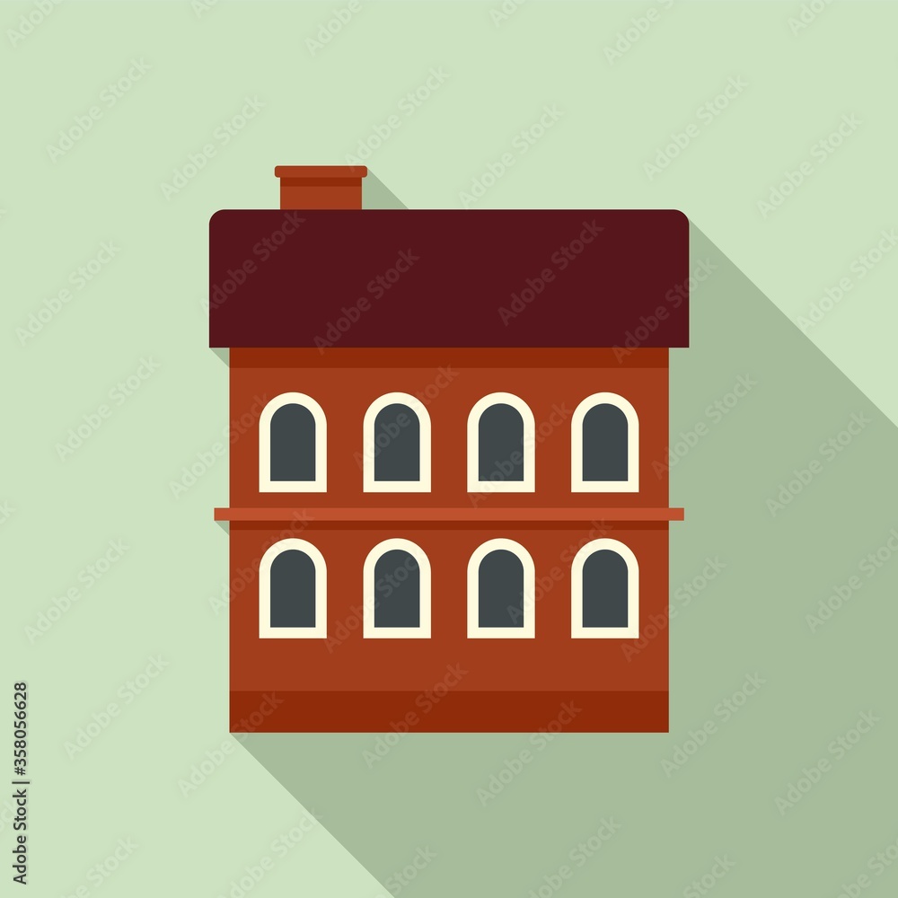 Poster riga building icon. flat illustration of riga building vector icon for web design