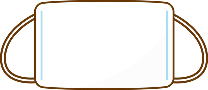 white face mask with brown straps clip art preview