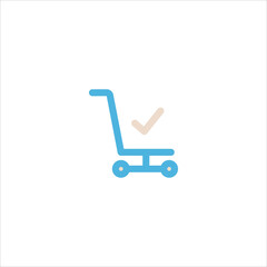 luggage trolley icon flat vector logo design trendy