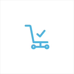 luggage trolley icon flat vector logo design trendy