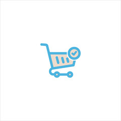 shopping trolley icon flat vector logo design trendy