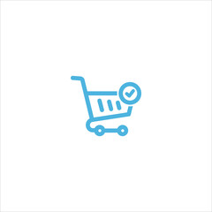 shopping trolley icon flat vector logo design trendy