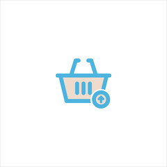 shopping cart icon flat vector logo design trendy