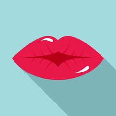 Girl kiss icon. Flat illustration of girl kiss vector icon for web design