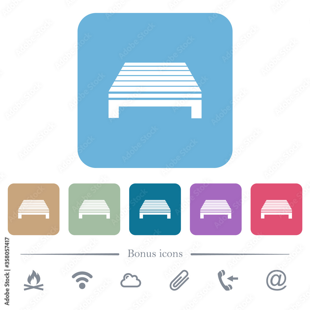 Poster single pallet flat icons on color rounded square backgrounds
