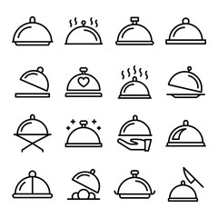 
Crockery, Dinner, Food, Lunch, Meal Food Platter, Platter Line Vector Icons Set
