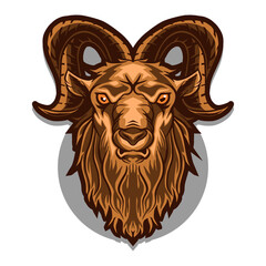 ram head goat vector illustration isolated on white background