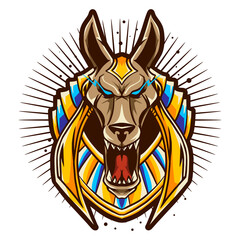 anubis head vector illustration isolated on white background