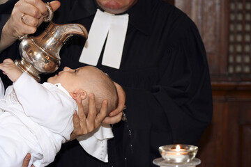 Baby being baptized