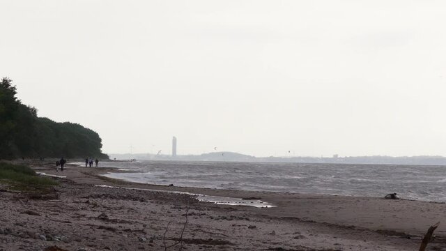 Relax on the Baltic Sea. Storm. Windy.
