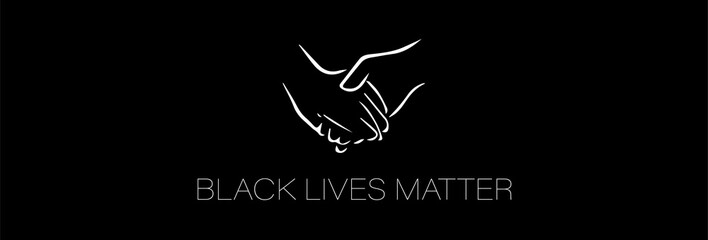 Black Lives Matter. Symbol of Handshake. Equality of races and skin colors.
