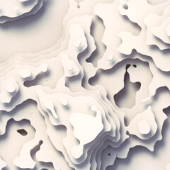 Abstract 3d rendering white background. Wavy geometric lines for graphic design