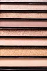 close up of pastel eye shadow palette